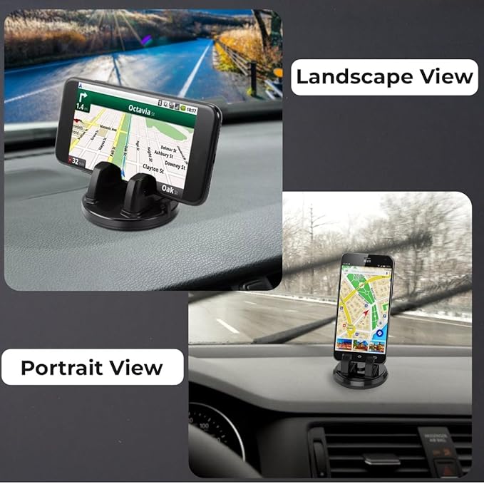 HUMBLE Universal 360° Rotatable Dashboard Mount Smartphone Holder Anti-Slip Silicone Mount for Car, Office & Home Adjustable Stand for Portrait & Landscape Viewing