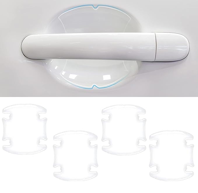 DETACHI Car Door Handle Protector Transparent Sticker and car Handle Scratch Protector car Door Sticker PU Finger Guard Car Paint Protection Universal Car Door Guard (Pack of 4)