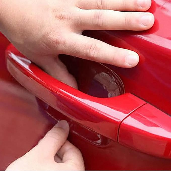 DETACHI Car Door Handle Protector Transparent Sticker and car Handle Scratch Protector car Door Sticker PU Finger Guard Car Paint Protection Universal Car Door Guard (Pack of 4)