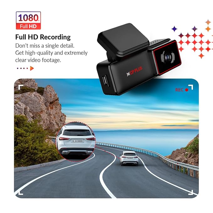 CP PLUS CarKam Car Dashcam with 2MP Full HD Resolution | Wide Angle View | Supports G Sensor | Low Light Vision – CP-AD-H2B-W with SD Card