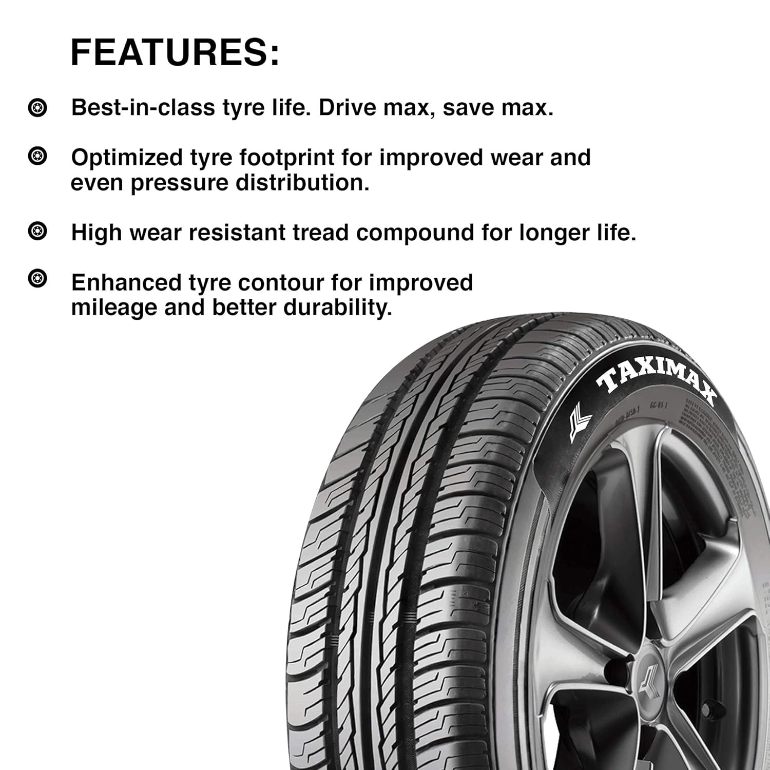 JK Tyre 165/80 R14 Taximax Tubeless Car Tyre