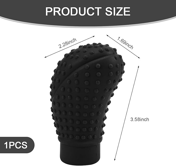 SARTE Car Gear Knob Protector Silicone Gear Shifter Cover for Anti-Scratch Car Gear Knob Cover and Dust Proof Nonslip Gear Cover for Car Universal Fit Silicon Car Gear Knob Stylish- Hockey (Black)