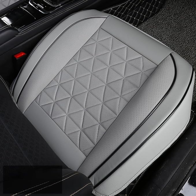 STHIRA® Luxury Faux Leather Seat Cover for Car Comfortable & Durable Car Seat Cover with Anti-Slip Wrap-Around Seat Cushion for Driving Seat Cushion Universal Fit for Most Vehicles, 52x49cm