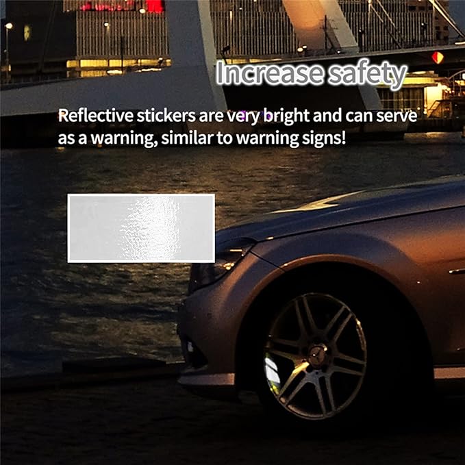Kelenate® (White) Fits 18''- 21'' Wheel Decals Hash Stripe Stickers Wheels, 6Pcs Reflective Car Wheel Rim Decal Stripes Decoration Accessories Compatible with LRD
