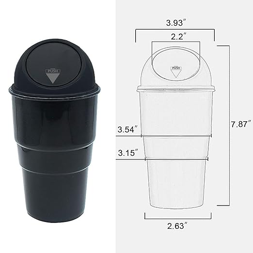 Oblivion car dustbin | Plastic Car Dust Bins - car accessories 2025 | Dustbin For Car | Car Trash Bin | Car Trash Can | Mini Car Trash Bin | Portable Trash Can For Car | (Black)