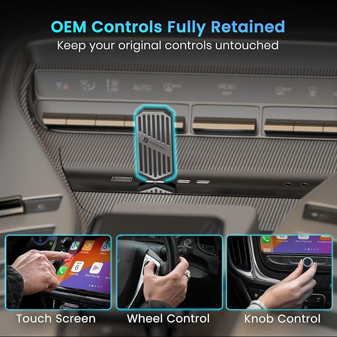 Portronics Tune, 2-in-1 Wireless Car Receiver, Converts Wired Auto Android & CarPlay to Wireless, Bluetooth Connectivity, Only for Cars with OEM Installed Wired Android Auto/CarPlay (Black)